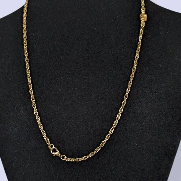 V. Block-Accented Rope Chain Necklace - Picture 4 of 5